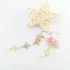 Dangle Earrings 10 Pair / Lot Wholesale Fashion Jewelry Metal Enamel Epoxy Aesthetic Cute Sakura Flower Fan For Women