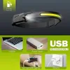 Induction Headlamp COB LED Head Lamp with Built-in Battery Flashlight USB Rechargeable Head Lamp 5 Lighting Modes Head Light 240124