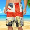 Shorts masculinos vintage estilo americano calções joelho troncos soltos com cordão duplo bolso casual roupa de praia diária