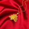 Ожерелья с подвесками, очаровательное ожерелье для женщин, 24-каратное желтое золото, ожерелье с павлином, цепочка-воротник, женские свадебные украшения, аксессуары, подарки