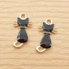 Charms 10pcs Cat For Jewelry Making Enamel Animal Necklace Pendant Earring Bracelet Accessories Diy Craft Supplies Gold Plated