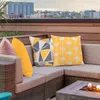 Travesseiro ao ar livre lance caso decorativo sarja impermeável impressão capa de jardim para pátio sofá tenda HT-PTWPC