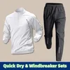 Set da uomo Quick Dry Sport all'aria aperta Top Pantaloni Tute alla moda di qualità Giacca a vento traspirante Tute da jogging Abbigliamento da allenamento 240119