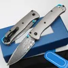 2 Modellen 535/535-TI Bugout Zakmes 3.24 "Damascus Plain Blade TC4 Handgrepen Outdoor Camping Jacht Pocket 535-BK4 Messen