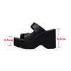 Sandals Black Wedge Shoes for Women Platfor