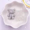 Dekorativa figurer Glitter ab harts Big Crystal Bear Flatback Rhinestone 4sts Scrapbook Ornament Applique Crafts Diy Bow Accessories OC00