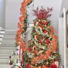 Decorative Flowers 230cm Artificial Maple Leaves Garland Fall Leaf Hanging Vine Plants Autumn Fake Foliage Christmas Thanksgiving Decoration