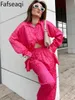 White Satin Wide Leg Trousers Suit for Women Spring Office Leopard Print Twopiece Set Home Tracksuit Womens Pajamas Sets 240122