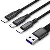 1 Çoklu Şarj Kablosu USB - Çift Tip C Mikro Konektör Cep Telefonları Tabletleri için Hızlı Şarj Kablosu ve Daha Fazlası