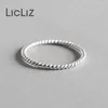 Cluster Ringen LicLiz 925 Sterling Zilver Twisted Gevlochten Touw Voor Vrouwen Mannen Stapelbare Ring Sieraden Anillos Bijoux Femme LR0724