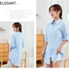 Chemisiers pour femmes S-5XL taille solide femme chemisier chemises décontracté robe haute chemise ample petit ami manches réglables Blusas crème solaire OL printemps