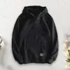 Men Winter Hoodie Hommes Haut Épaissi À Capuche Hommes Sweat À Capuche D'hiver avec Fermeture À Glissière Décor Manchette Élastique Grande Poche Chaud Élégant Streetwear 240122