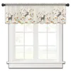 Cortina desenhada à mão cão flor mar textura pequena janela valance sheer quarto curto decoração de casa voile cortinas
