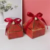 Creative paper packaging gift box wedding party candy chocolate box new gemstone tower bronze event and party supplies 240205