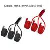 Universal 3 In 1 Type C To Micro USB Dual Charging Cable For Cellphone Tablet With Type-C Port Connector