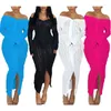 Ethnic Clothing African Dresses For Women Arrival Elegant Boat Neck Sexy Long Sleeve Tight Maxi Dress Robe Nigeria Turkey Africa Clothes