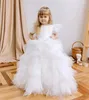 Sukienki dziewczynki biała sukienka kwiatowa glitter haft koronkowy księżniczka pierwsza komunia Dziecko 1-14t Kostiumy dziewcząt