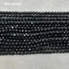 Lösa ädelstenar naturliga svart spinel 6mm fasetterade runda pärlor shinny sten för smycken tillverkning av armband halsband gratis sändning 38 cm