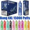 Bang XXL 15000 Puffs E Cigarettes jetables Vape 25 ml Pod prérempli 600 mAh Batterie rechargeable 0% 2% 3% 5% Vaper Débit d'air réglable Stylo Desechable