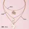 Pendant Necklaces 2024 Vintage Female For Women Fashion Lucky Crystal Elephant Pharaoh Lettering Lndia Map Necklace Jewelry Gift