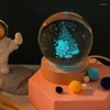 Luci notturne Sfera di cristallo 3D Atmosfera colorata Luce Galassia Cielo stellato Babbo Natale Decorazione domestica creativa Regalo di Natale in vetro