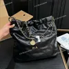 Kuzu derisi deri tasarımcı 22 çöp alışveriş çantası 36/42cm altın/gümüş paralar cazibe harfleri donanım matelasse zinciri omuz omuz çapraz vücut çanta