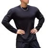 厚いTシャツの男性長袖Tシャツ特大のソリッドカラースリム韓国語プラスサイズ冬Tシャツ男性服240130