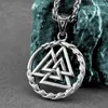 Hanger Kettingen Mode Viking Draak Ouroboros Ketting mannen Odin Valknut Symbool Amulet Vintage Biker Sieraden Gift Groothandel