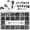 Mine Black Fancy Crystal Nail Rhinestones Luxe nagelonderdelen Edelstenen Stenen 3D Plaksteenvormige Diamanten Glas Nail Art Decoraties 240202