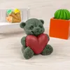 Baking Moulds Cute Bear With Heart Silicone Mold DIY 3D Animals Christmas Candle Mousse Cake Cookie Fondant Crafts Candy Resin Soap Mould