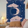 Tapisseries murales suspendues de Tarot soleil et lune, serviette de plage, couverture de lit d'astrologie, décoration de fond de maison, rideaux de couverture