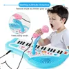 37-клавишная электронная клавиатура, пианино для детей с микрофоном, музыкальные инструменты, игрушки, развивающая игрушка, подарок для детей, девочек и мальчиков 240124