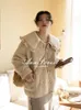 Loose Cute Lace Ruffled Collar Doll Plush Coat Wool Jacket Autumn Winter Lamb wool coat 240123