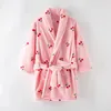 4-18 anos outono inverno roupão crianças sleepwear robe crianças roupão de banho quente macio pijamas para menina menino adolescente flanela robe 240130