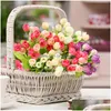 Dried Flowers Autumn 15 Headsbouquet Small Bud Roses Bract Silk Artificial Flower Diy Wedding Home Christmas Decor Floral Gifts Po P Dh6Mh