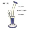 Hookah Recycler Oil Rig Bubbler Bongs 9 pouces Hauteur et perc avec bol en verre de 14 mm, poids de 350 g BU101