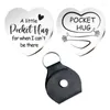 Keychains Stainless Steel Heart Keychain PU Cover Keyring Little Pocket Hug From Mummy For Women Drop
