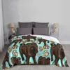 Blankets Shar Pei Blue Biscuits Trend Style Funny Fashion Soft Throw Blanket Dog Bone Treats Paw Pet