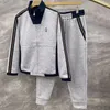 Designer Mens Tracksuits Spring Autumn Brunello Stand-Up Collar Grey Cardigan Suits