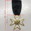 Brosches York Chapel Knight Templar Marathon Brosch Medal Cross Masonic Jewelry