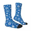 Chaussettes pour hommes Bleu marine Motif flocon de neige Mâle Hommes Femmes Bas d'été Hip Hop