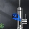 Kitchen Faucets Water Heater Faucet Electric Temperature Display Cold Heating 3000W EU Plug
