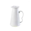 Zestawy herbaciarskie Zestaw 3PC Biały wytłoczony porcelanowy garnek z kubkiem. Taza Service a Turkish Country Side Coffe Cup Water