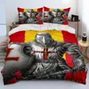 Set di biancheria da letto Cavalier Knight Templar Crusaders Set copripiumino Copripiumino Federa King Queen Size