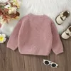 Citgeett Spring Easter Toddler Baby Girl Sweter Bunny Hafdery Haftowanie Knitwear długoterminowy Ubrania