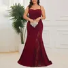 Robes décontractées Robe à bretelles élégante grande taille dentelle patchwork soirée avec design dos nu taille ajustée pour banquet bal maxi