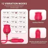 Rose Toy Dildo Thrusting Vibrator for Women Egg Clitoris Sucker Stimulator Tongue Licking Wiggle Adults Goods Sucking Sex Female 240202