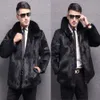 Designer Winter Imitation Mink Coat Mens Whole Haining Fur Hat Slim Zipper 64iq