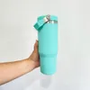 USA-Lager 30oz matte Macaron-Farbtrinkbecher Outdoor-Sportwasserflasche mit auslaufsicherem Flip-Strohhalm und tragbarem Griff für Sublimation und Lasergravur