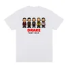 Homens Camisetas Drake Vintage T-shirt Impressionante Hip Hop Rapper Casual Retro Gráfico Algodão Homens Camisa Tee Camiseta Womens Tops